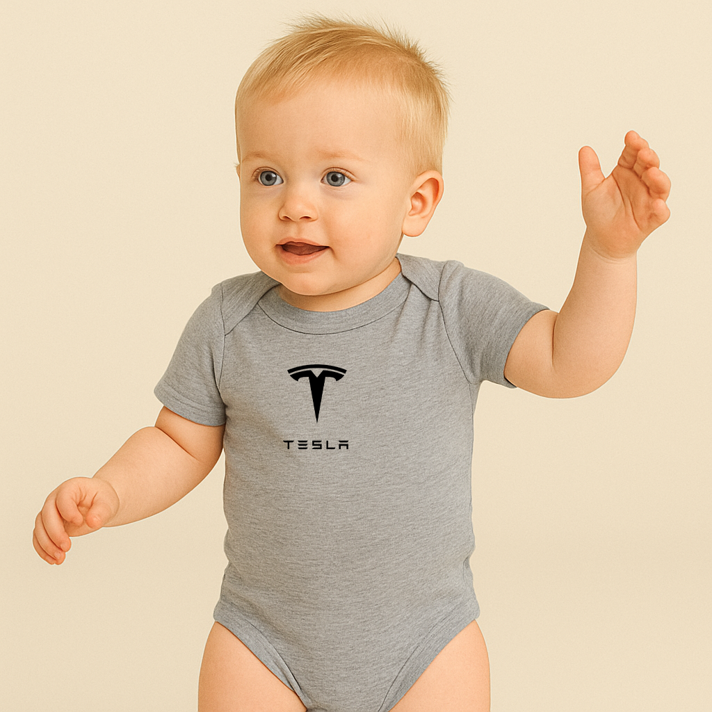 Tesla Motorsports Car Baby Romper Onesie